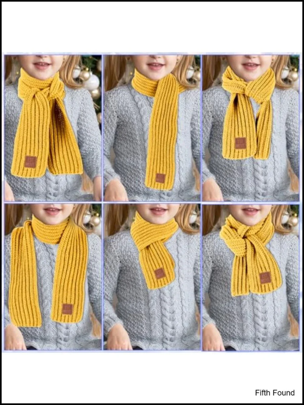 Abeillo Kids Winter Knit Scarf Soft Knitted Neck Warmer Wrap for Boys Girls